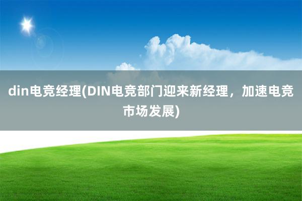 din电竞经理(DIN电竞部门迎来新经理，加速电竞市场发展)