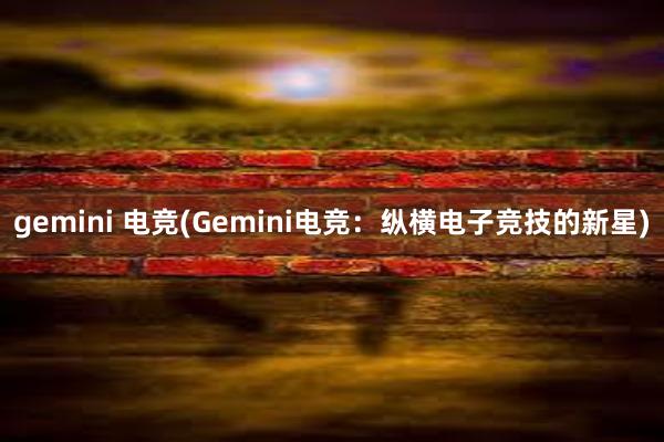 gemini 电竞(Gemini电竞：纵横电子竞技的新星)