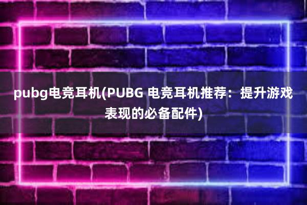 pubg电竞耳机(PUBG 电竞耳机推荐：提升游戏表现的必备配件)