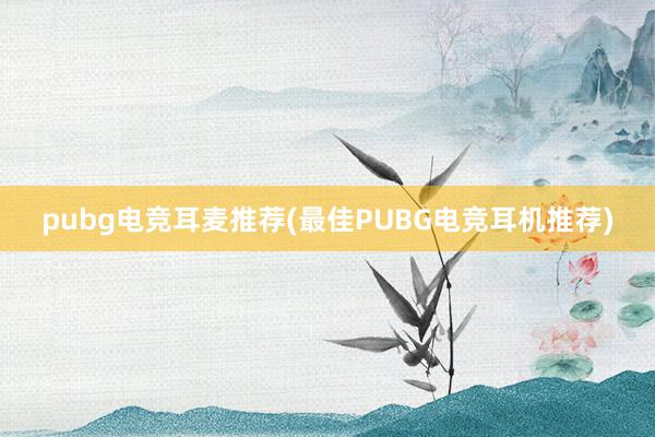 pubg电竞耳麦推荐(最佳PUBG电竞耳机推荐)