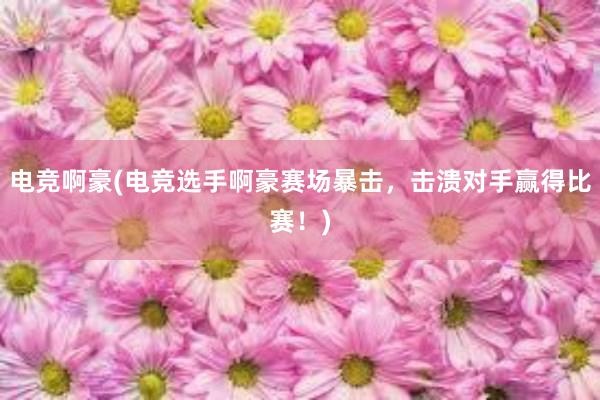 电竞啊豪(电竞选手啊豪赛场暴击，击溃对手赢得比赛！)