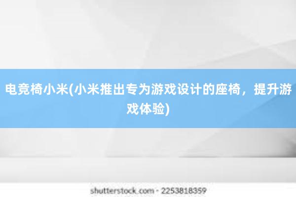 电竞椅小米(小米推出专为游戏设计的座椅，提升游戏体验)