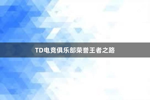 TD电竞俱乐部荣誉王者之路