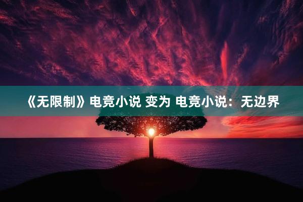 《无限制》电竞小说 变为 电竞小说：无边界