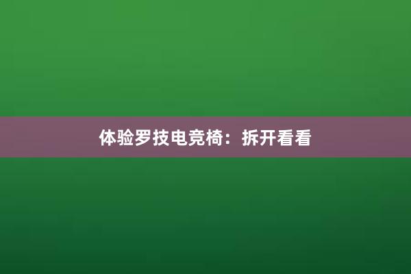 体验罗技电竞椅：拆开看看