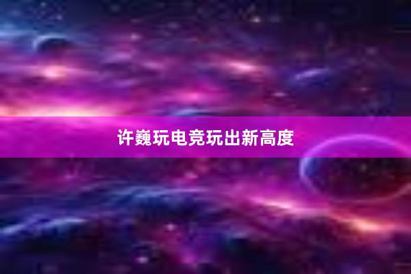 许巍玩电竞玩出新高度